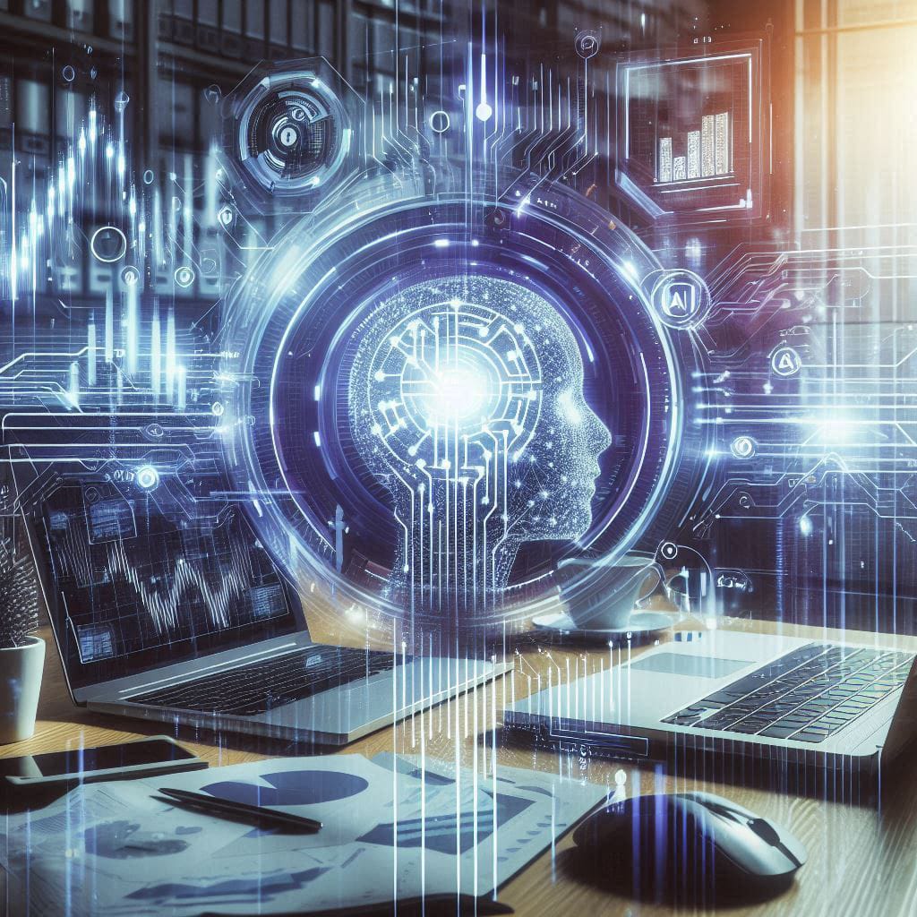a furistic picture of ai with lights